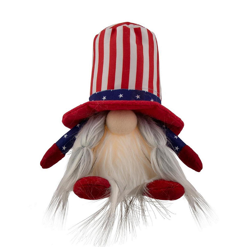Northlight 35118110 6.75 in. Lighted Americana Girl 4th of July Patriotic Gnome Image