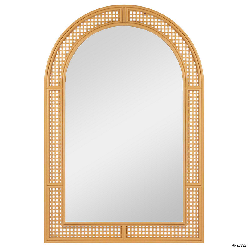 Northlight 36" Arched Lattice Weaved Decorative Wall Mirror Image