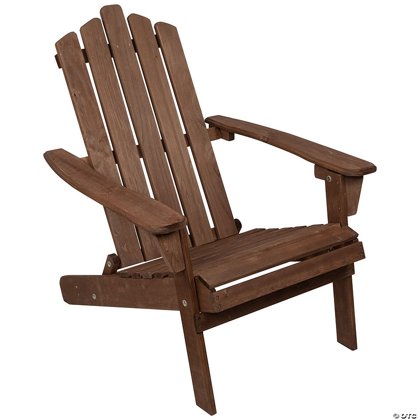 Northlight 36" Brown Classic Folding Wooden Adirondack Chair Image