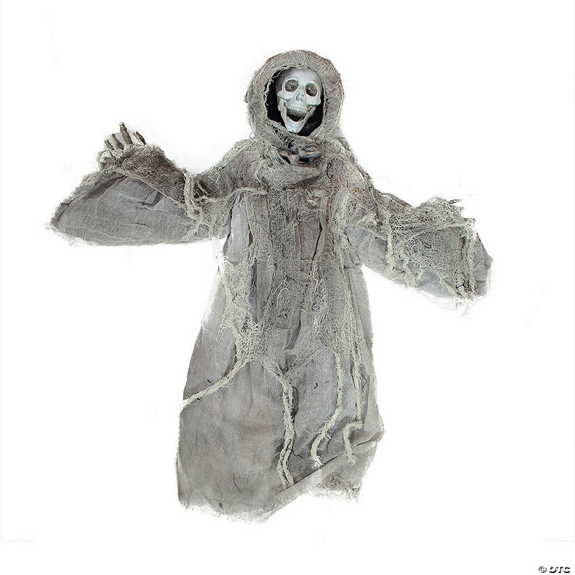 Northlight 36" Gray Touch Activated Hanging Death Reaper Halloween Decor Image