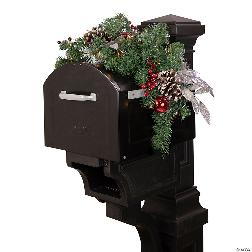 Northlight 36" Pre-lit Decorated Artificial Pine Christmas Mailbox Swag Image