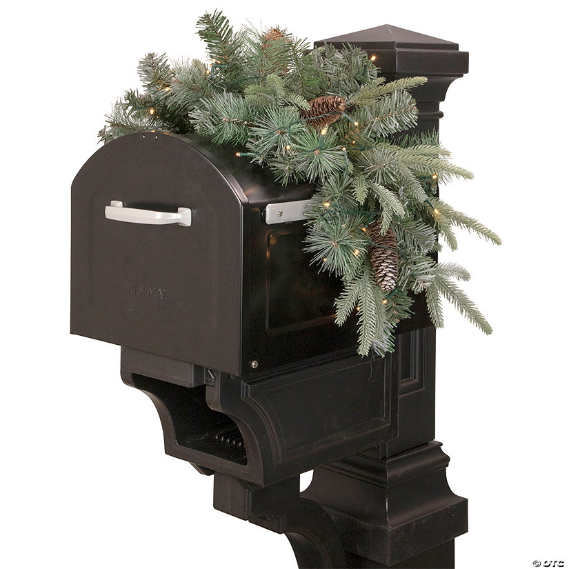 Northlight 36" Pre-lit Pine Cone and Artificial Mixed Pine Christmas Mailbox Swag Image