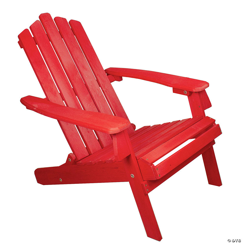 Northlight 36" Red Classic Folding Wooden Adirondack Chair Image