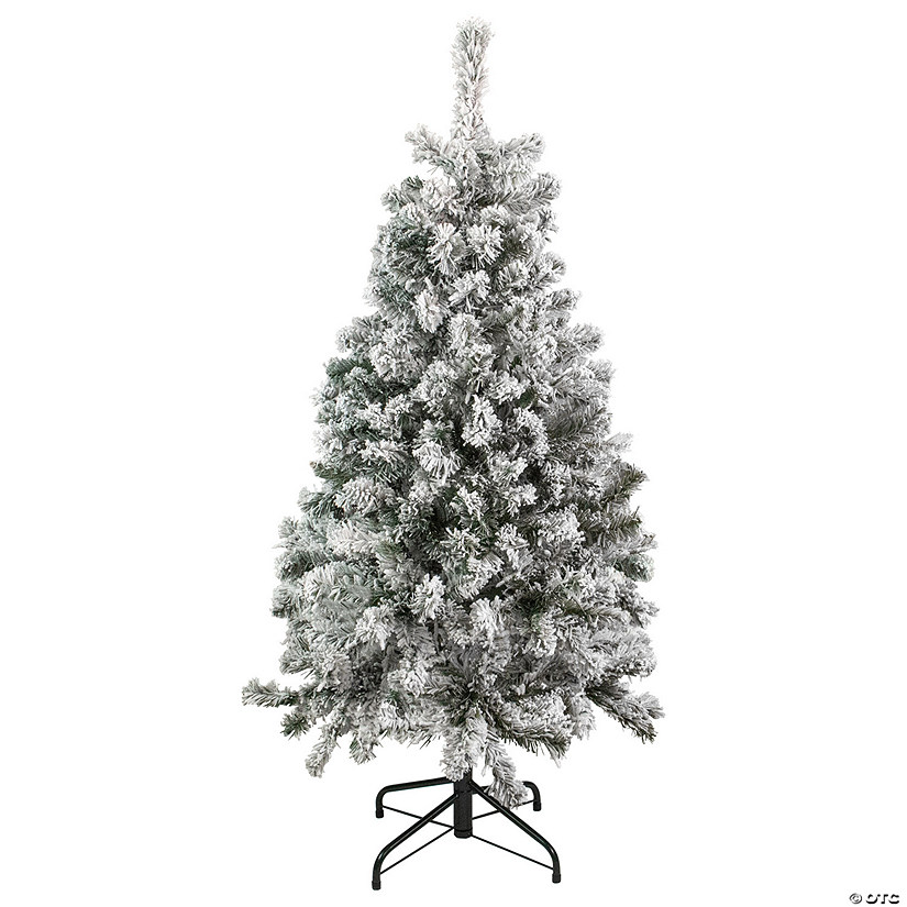 Northlight 4.5' Flocked Madison Pine Artificial Christmas Tree  Unlit Image