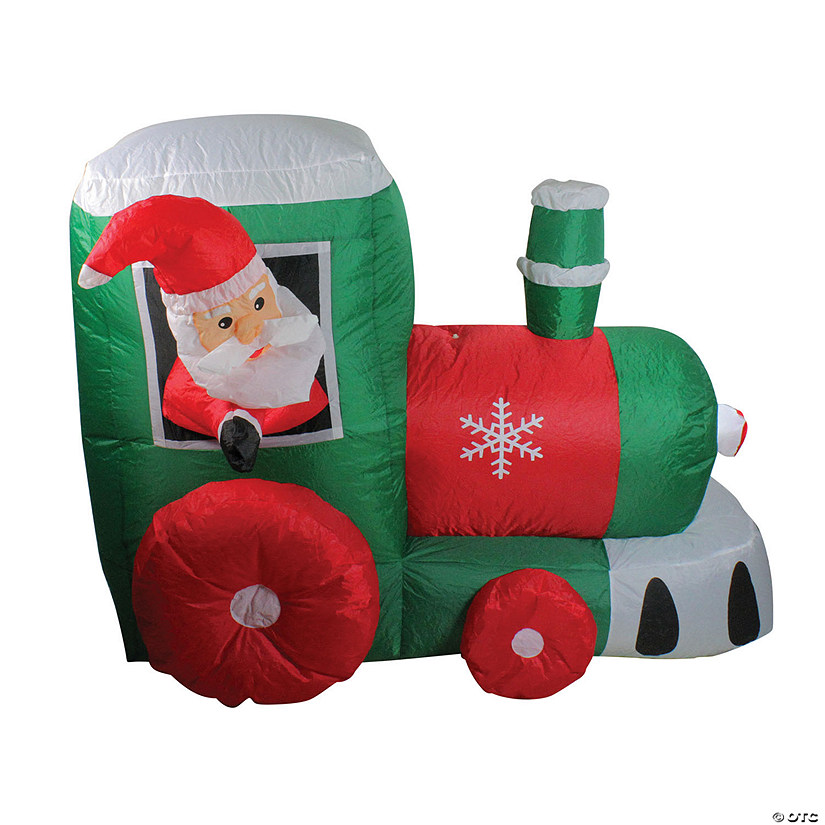 Northlight - 4.5' Inflatable Santa Train Lighted Outdoor Christmas Decoration Image