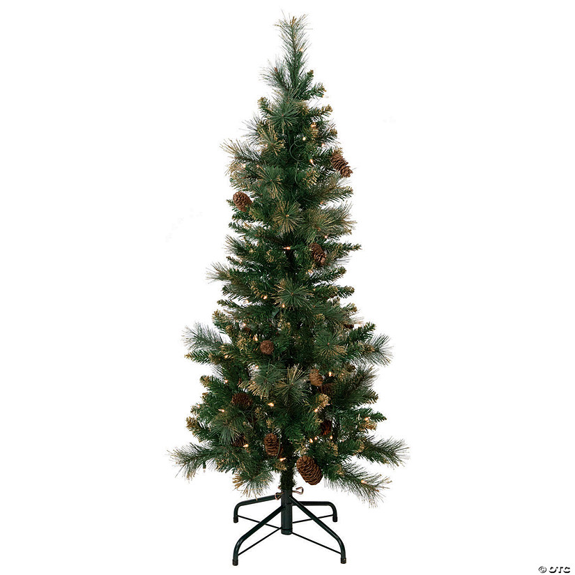 Northlight 4.5' Pre-Lit Yorkshire Pine Pencil Artificial Christmas Tree  Clear Lights Image