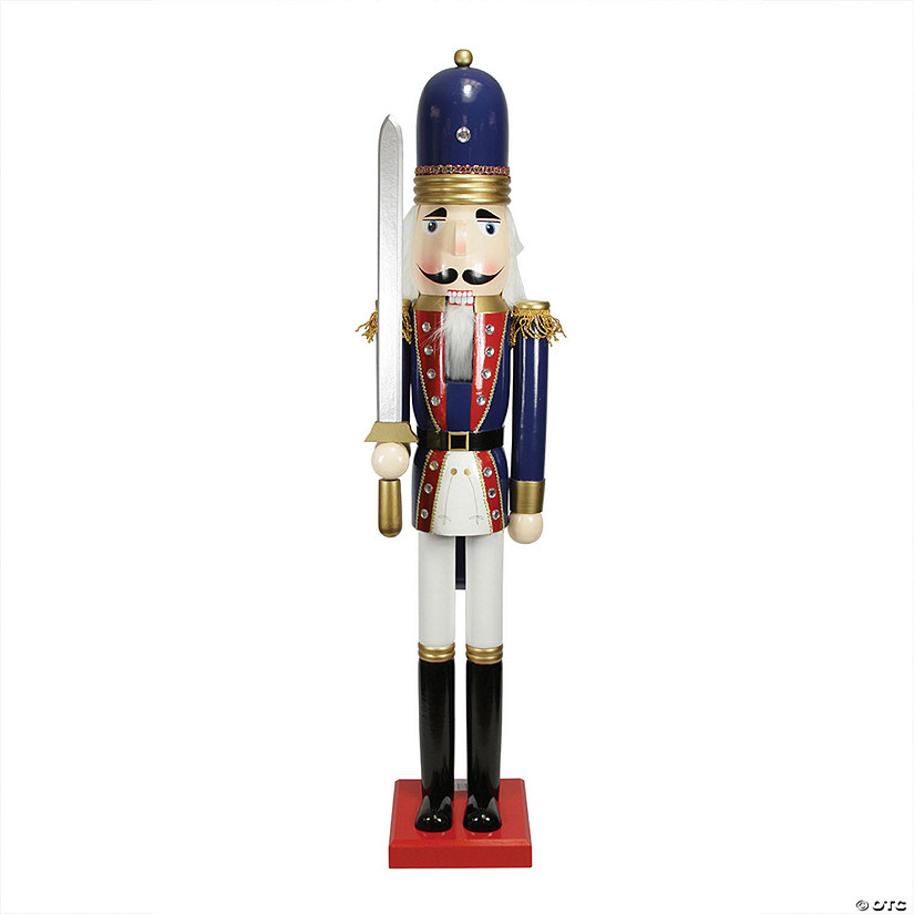 Northlight - 4' Christmas Nutcracker Soldier with Sword Decoration Image