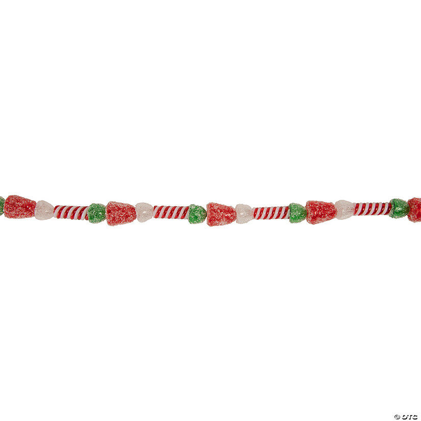 Northlight 4' Faux Gum Drop Candy and Peppermint Swirls Christmas Garland - Unlit Image