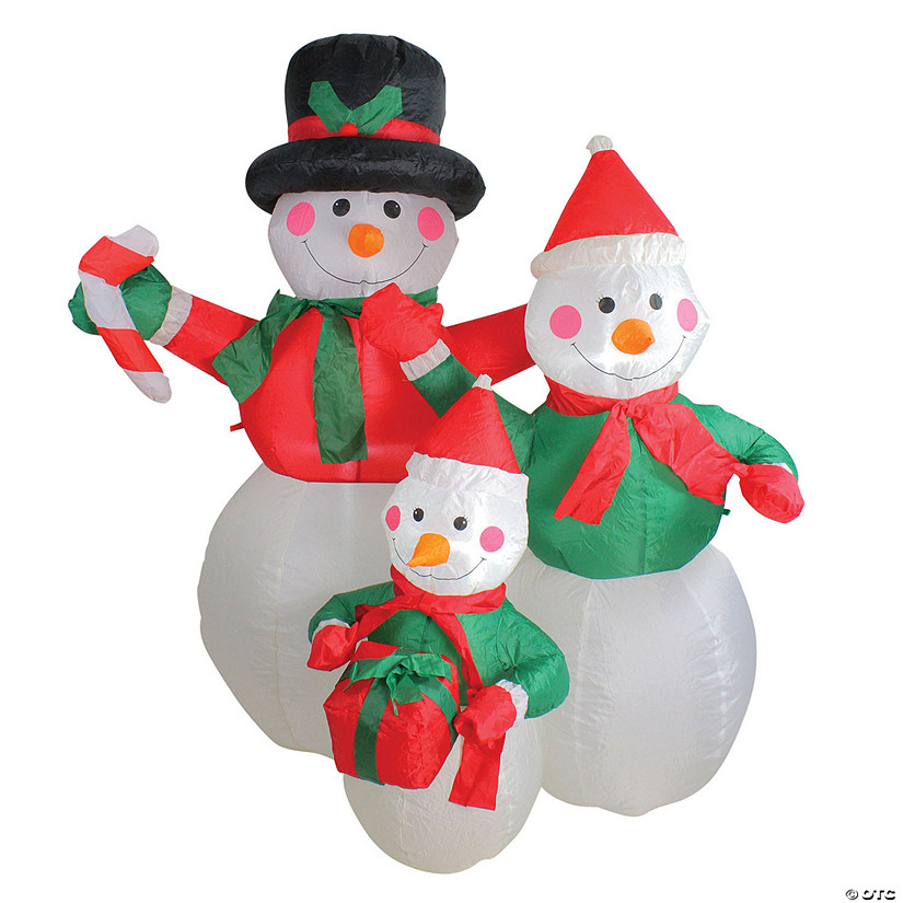 Northlight - 4' Inflatable Snowman Family Lighted Christmas Outdoor Decor Image