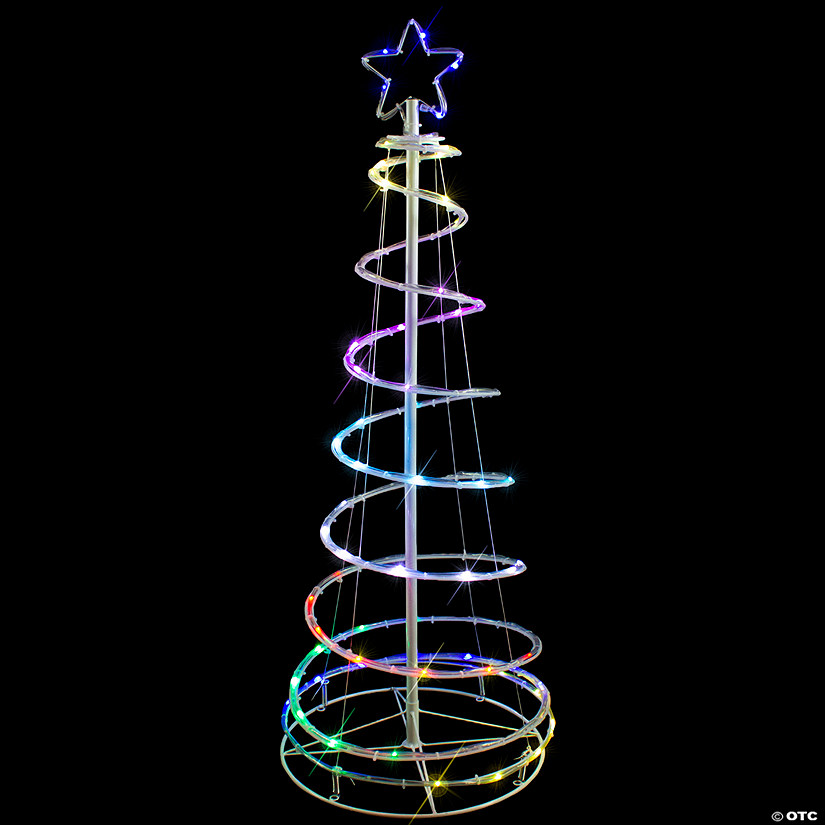 Northlight 4' LED Color Changing Multiple Function Outdoor Spiral Christmas Tree Image