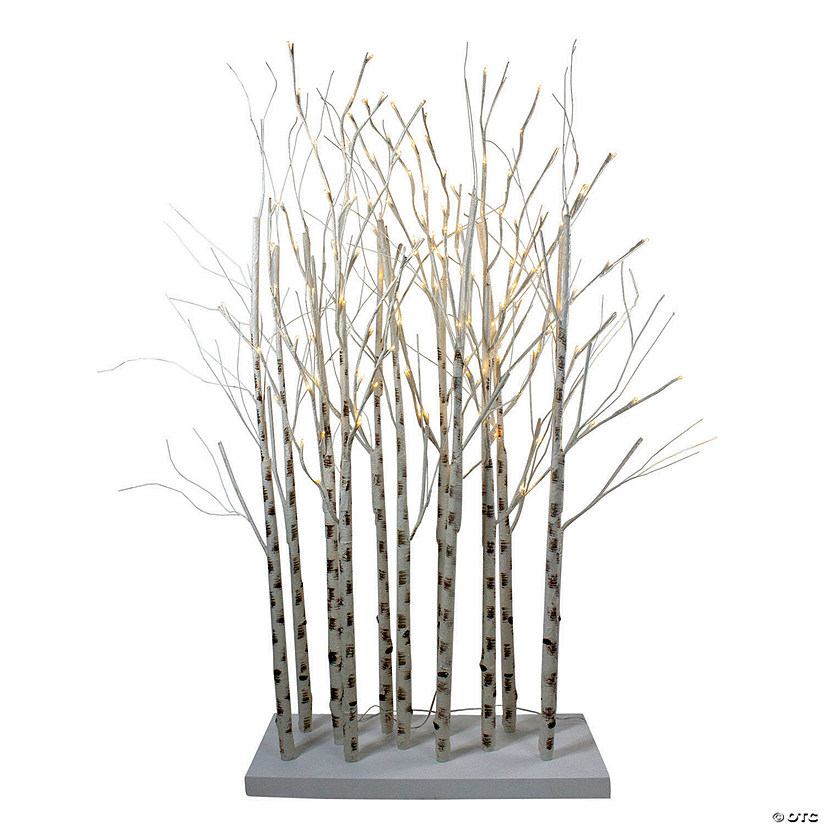 Northlight 4' LED Lighted White Birch Twig Tree Cluster Outdoor Christmas Decoration Image