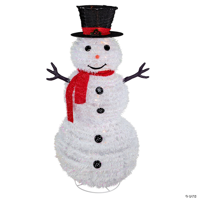 Northlight 4' Lighted Pop-Up Snowman Outdoor Christmas Decoration Image
