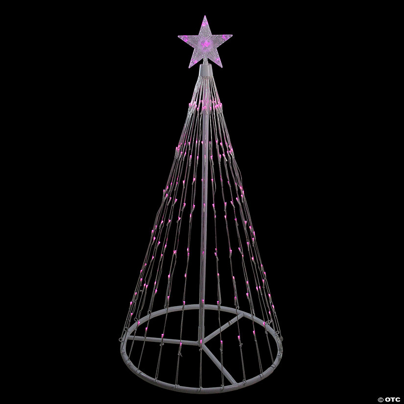Northlight 4' Pink LED Lighted Show Cone Christmas Tree Outdoor Decoration Image