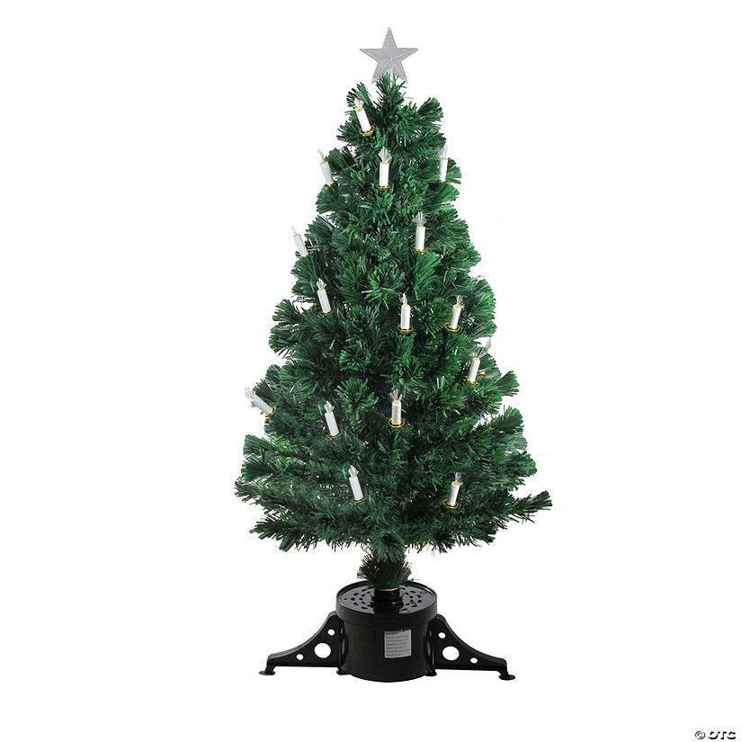 Northlight 4' Pre-Lit Fiber Optic Artificial Christmas Tree with Candles - Multi Lights Image