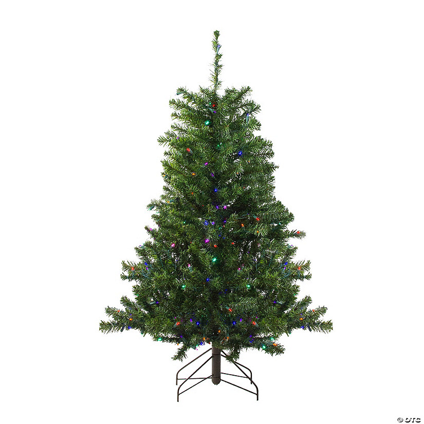 Northlight 4' Pre-Lit Medium Canadian Pine Artificial Christmas Tree - Multicolor LED Lights Image