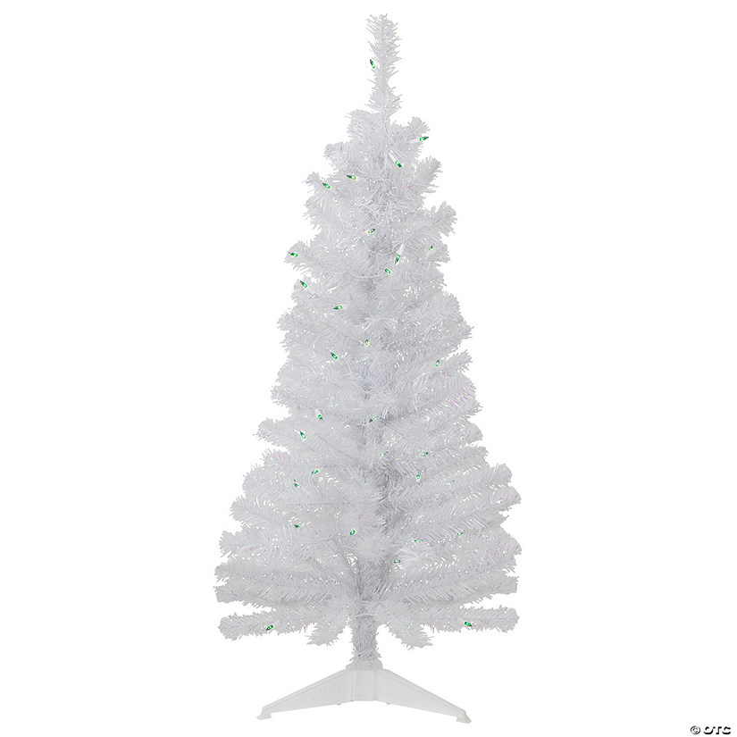 Northlight 4' Pre-lit Rockport White Pine Artificial Christmas Tree  Green Lights Image
