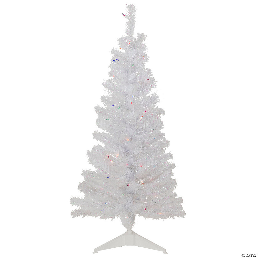 Northlight 4' Pre-lit Rockport White Pine Artificial Christmas Tree  Multi Lights Image