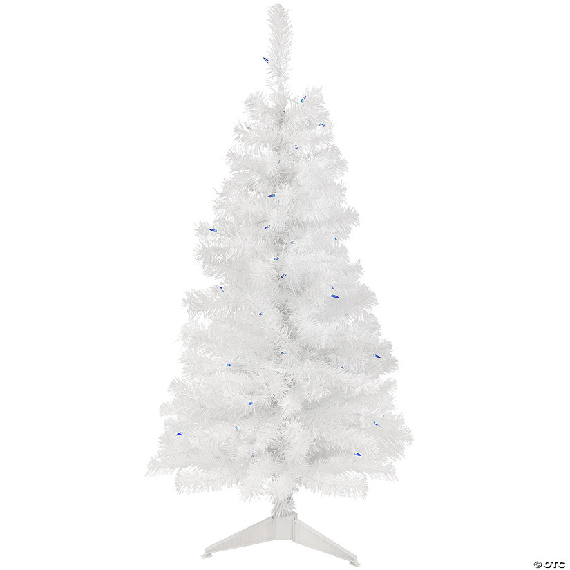 Northlight 4' Pre-Lit Slim White Pine Artificial Christmas Tree - Blue Lights Image