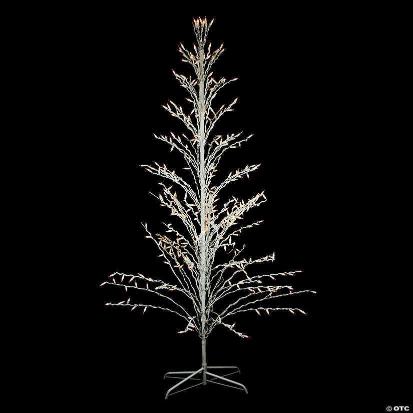 Northlight - 4' White Pre-Lit Christmas Cascade Twig Tree Outdoor Decoration - Clear Lights Image