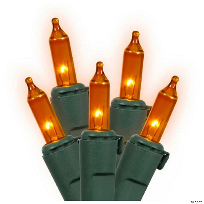 Northlight 4' x 6' Orange Mini Incandescent Net Style Christmas Lights - Green Wire Image