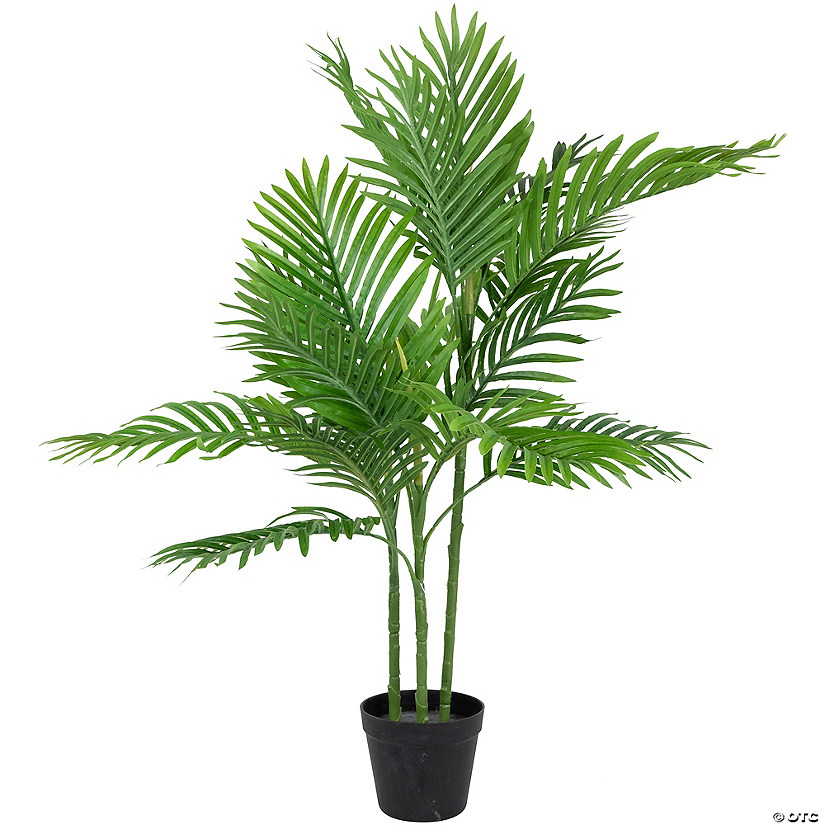 Northlight 40&quot; Artificial Green Mini Palm Tree in Black Pot Image