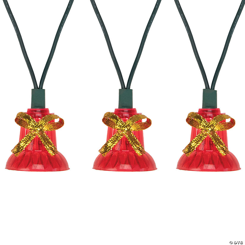 Northlight - 40-Count Musical Red Bells Christmas Light Set  13ft Green Wire Image