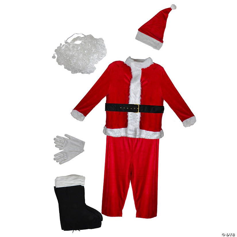 Northlight 40" Red and White Traditional Santa Claus Men's Christmas Costume Set - Plus Size Image