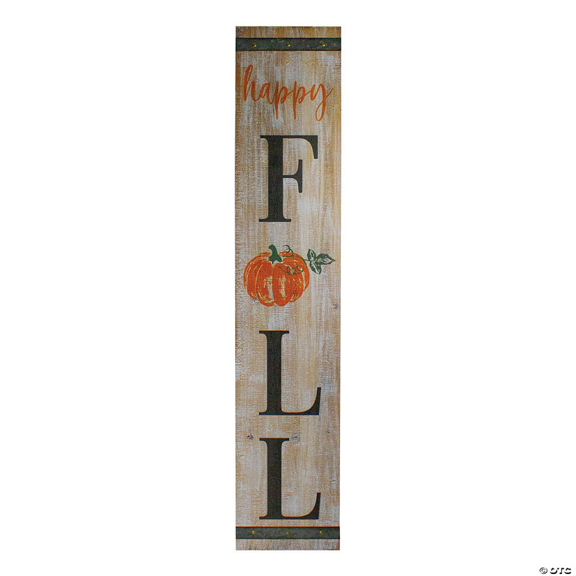 Northlight 48" Orange and Black Wooden "Happy Fall" Wall Sign Image