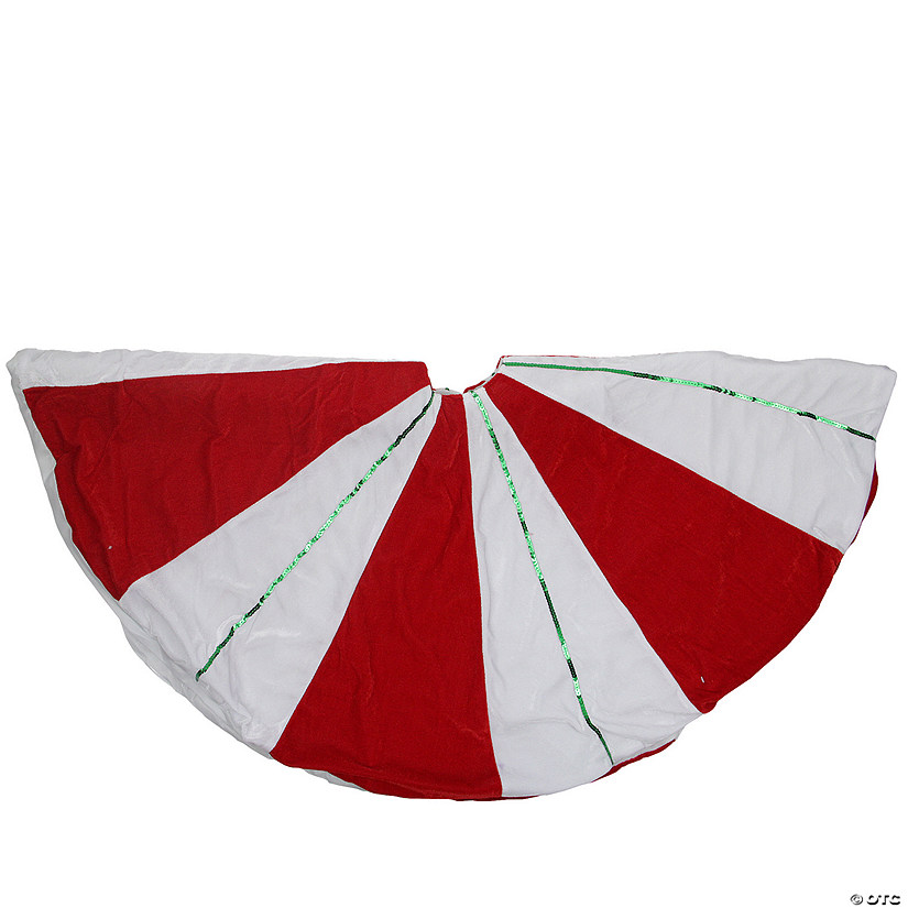 Northlight 48" Red and White Peppermint Twist Stripes Christmas Tree Skirt Image
