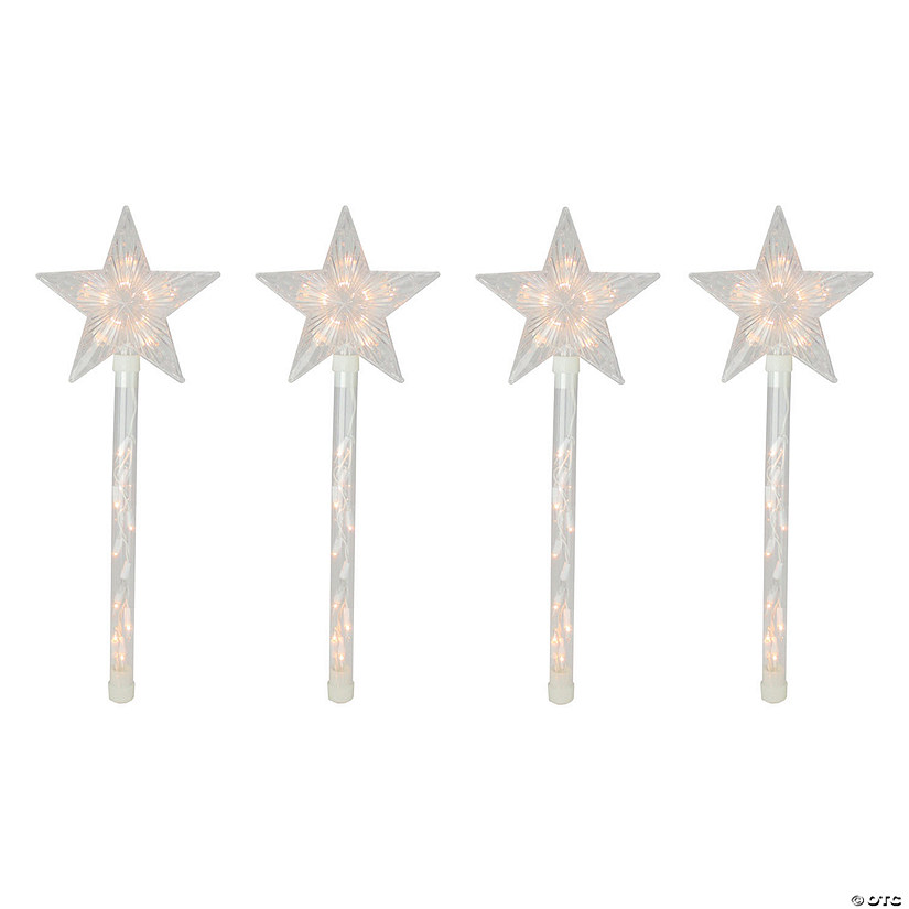 Northlight - 4ct Lighted Star Christmas Pathway Marker with Lawn Stakes Outdoor Decor Image