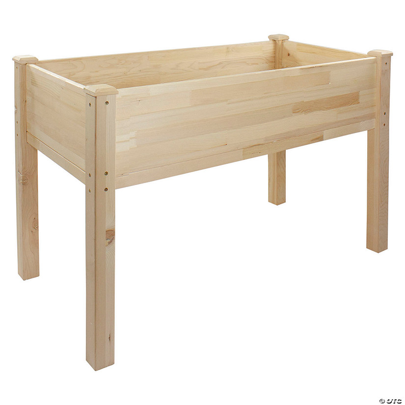 Northlight: 4ft Natural Wood Raised Garden Bed Planter Box with Liner Image