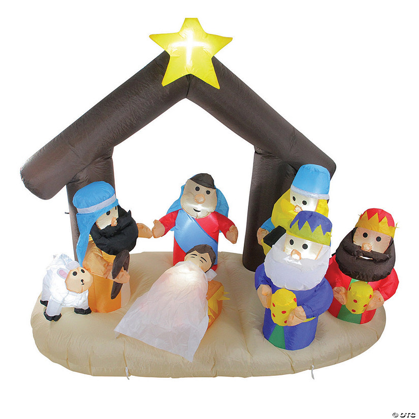 Northlight - 5.5' Inflatable Nativity Scene Lighted Christmas Outdoor Decoration Image