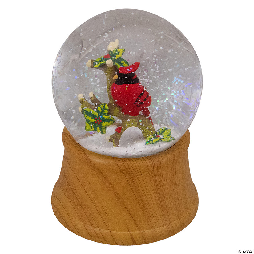 Northlight 5.5" Red Cardinal on Branch Christmas Snow Globe Image