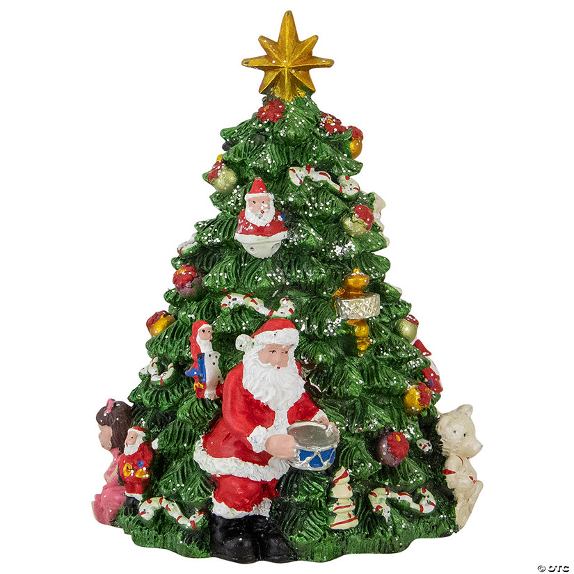 Northlight 5.5" Santa Christmas Tree Rotating Music Box Image