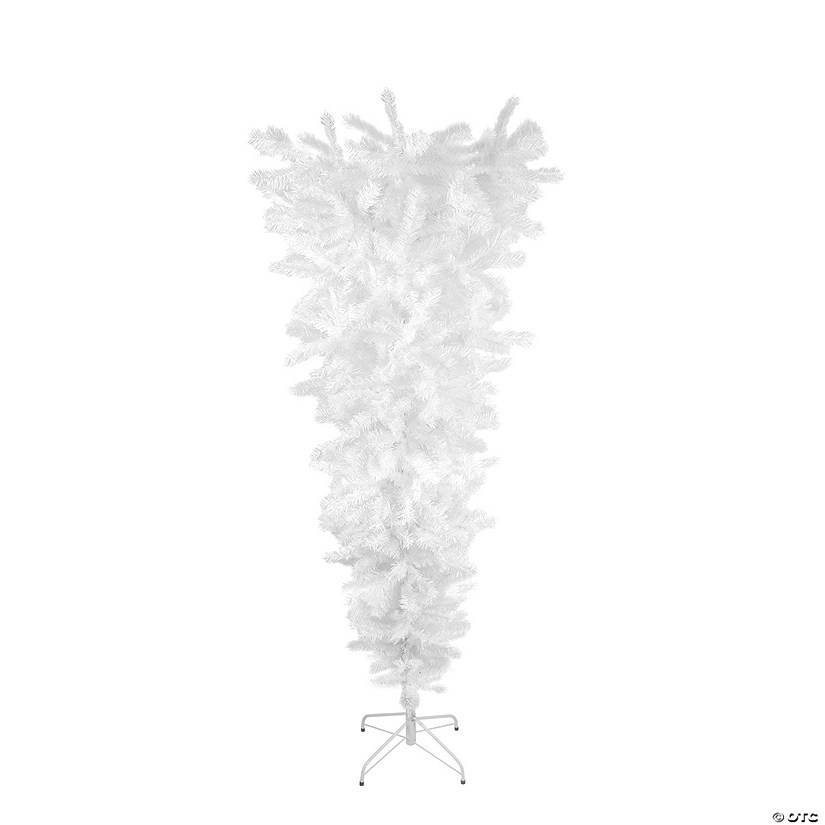 Northlight 5.5' x 38" White Upside Down Spruce Medium Artificial Christmas Tree - Unlit Image