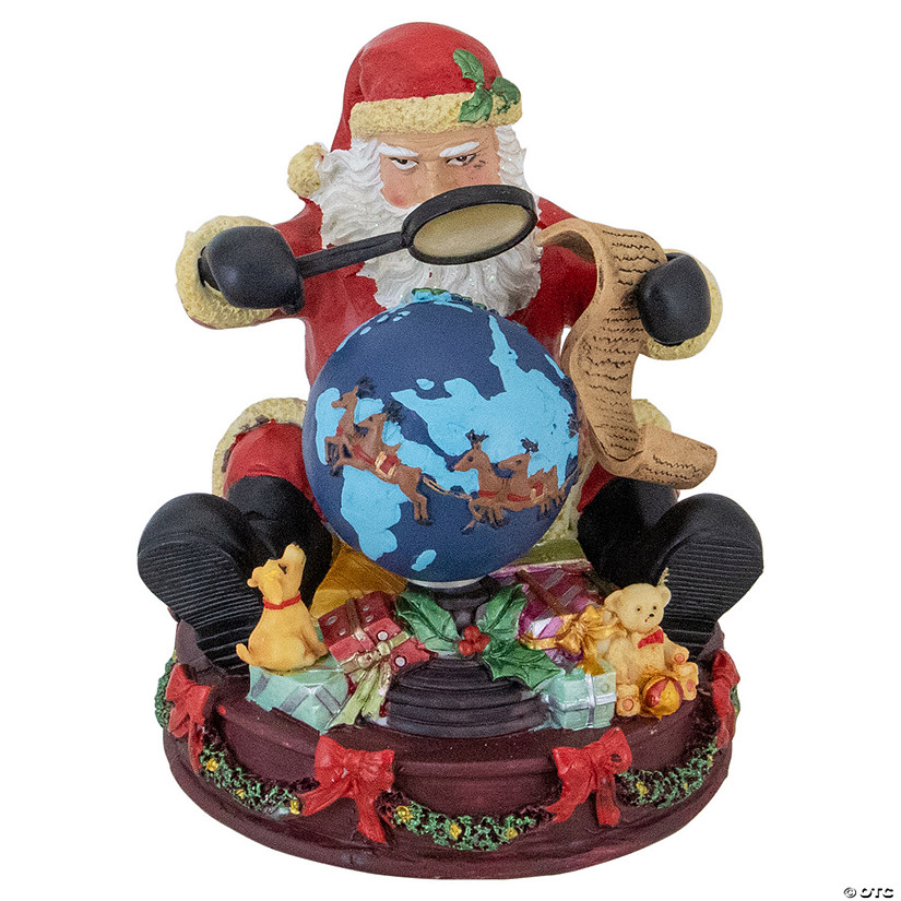 Northlight 5.75" Musical Santa Claus Checking His List Christmas Figure Image