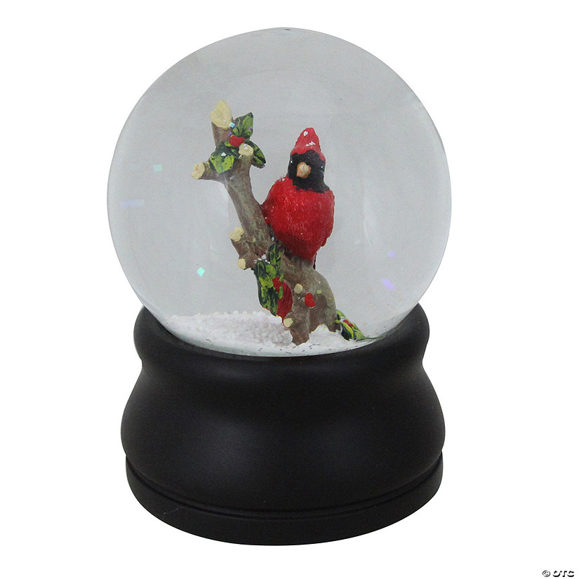 Northlight 5.75" Red Cardinal on Branch Musical Christmas Snow Globe Image