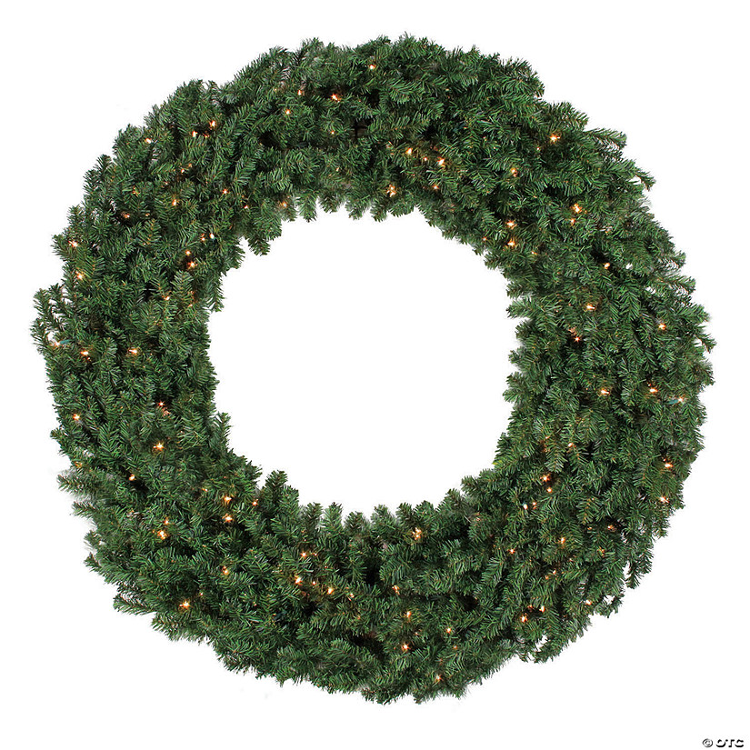 Northlight 5' Pre-Lit Commercial Canadian Pine Artificial Christmas Wreath  Clear Lights Image