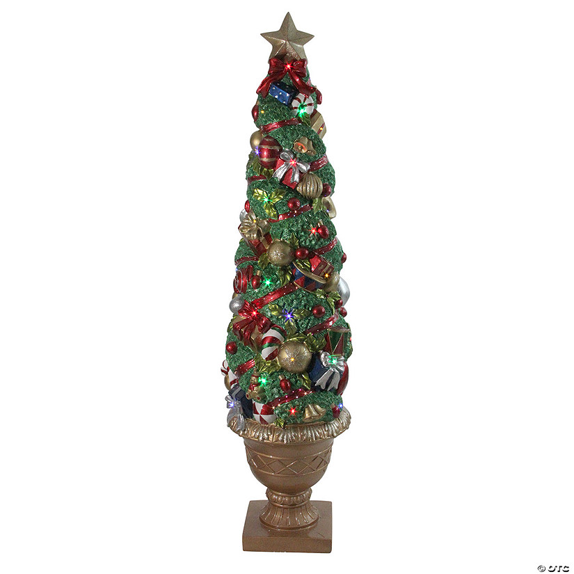 Northlight 5' Pre-lit Fiber Optic LED Topiary Outdoor Artificial Christmas Tree Image