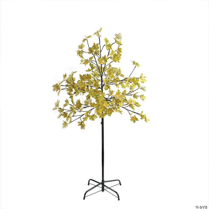 Northlight 5' Pre-Lit LED Lighted Fall Harvest Yellow Maple Leaf Artificial Tree - White Lights Image