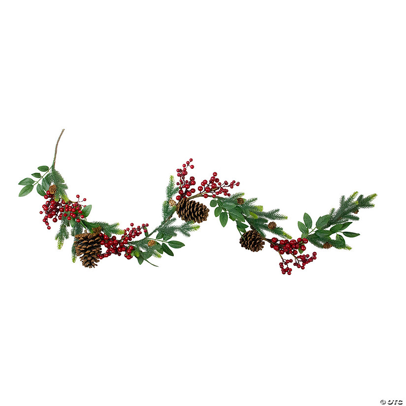 Northlight 5' x 4.75" Pine Springs  Berries and Pine Cones Artificial Christmas Garland - Unlit Image