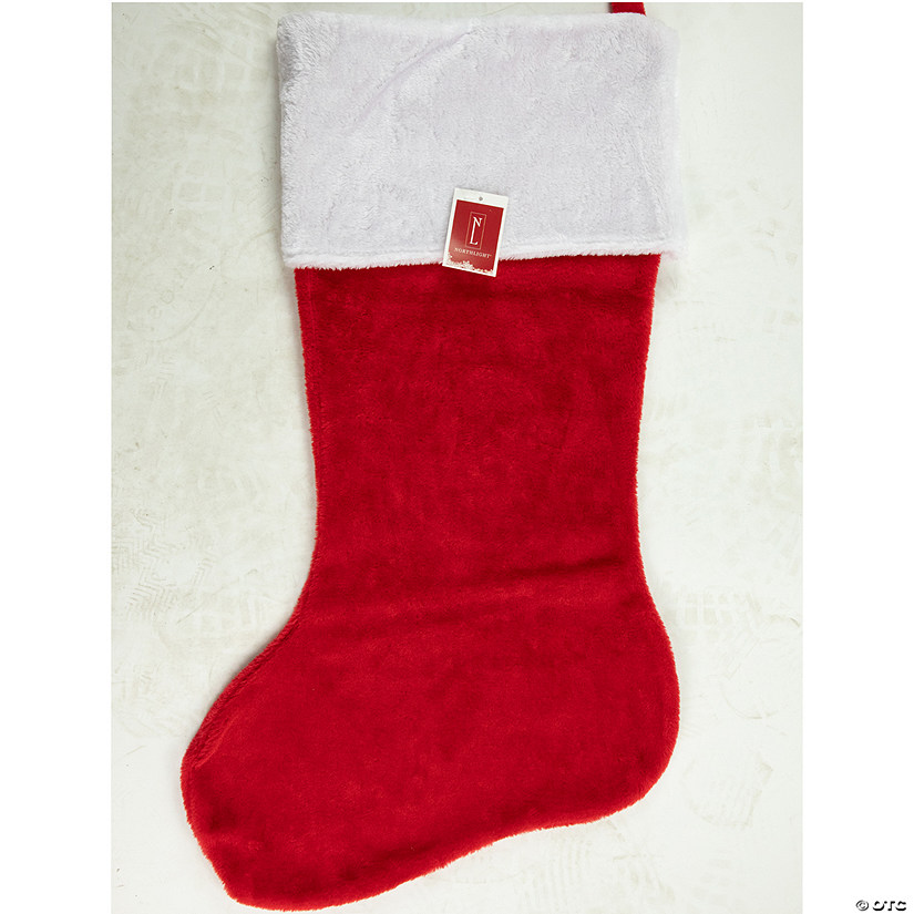 Northlight 50" Jumbo Red Velvet Plush Christmas Stocking with Faux Fur Cuff Image