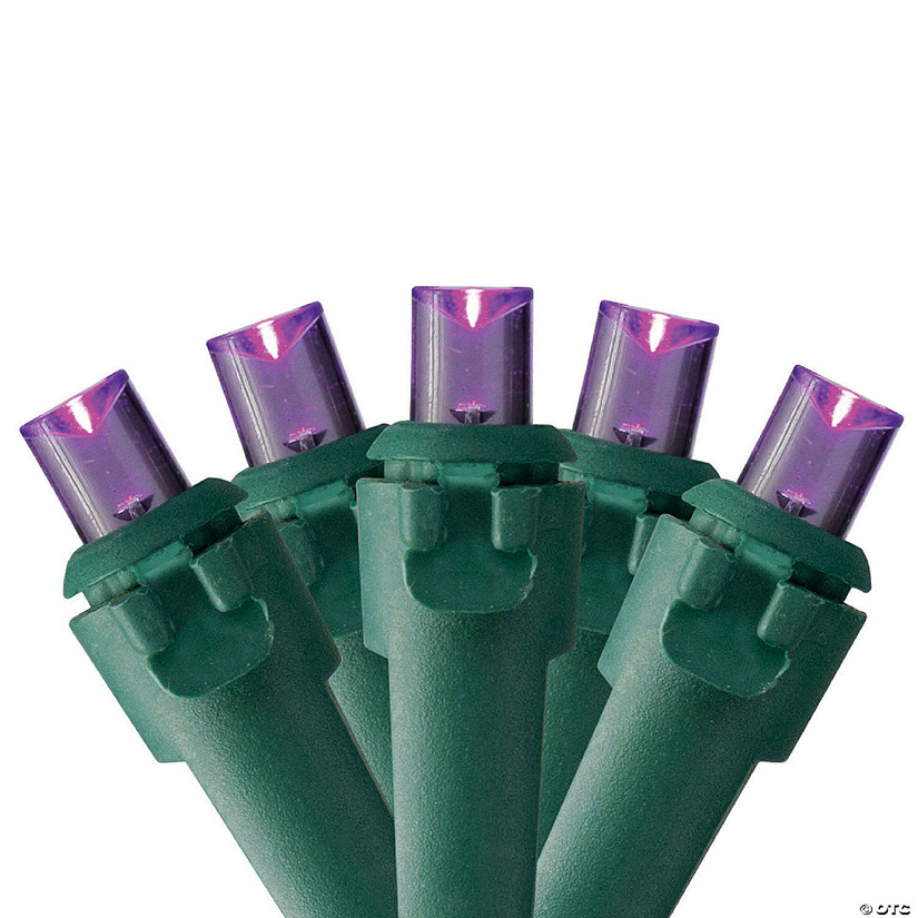 Northlight 50 Purple LED Wide Angle Christmas Lights - 16.25 ft Green Wire Image