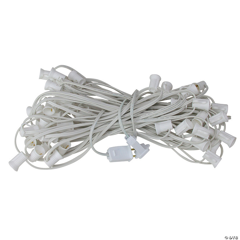 Northlight 50' White Commercial C7 Christmas Light Socket Set Image