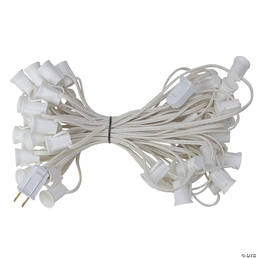 Northlight 50' White Commercial C9 Christmas Light Socket Set Image