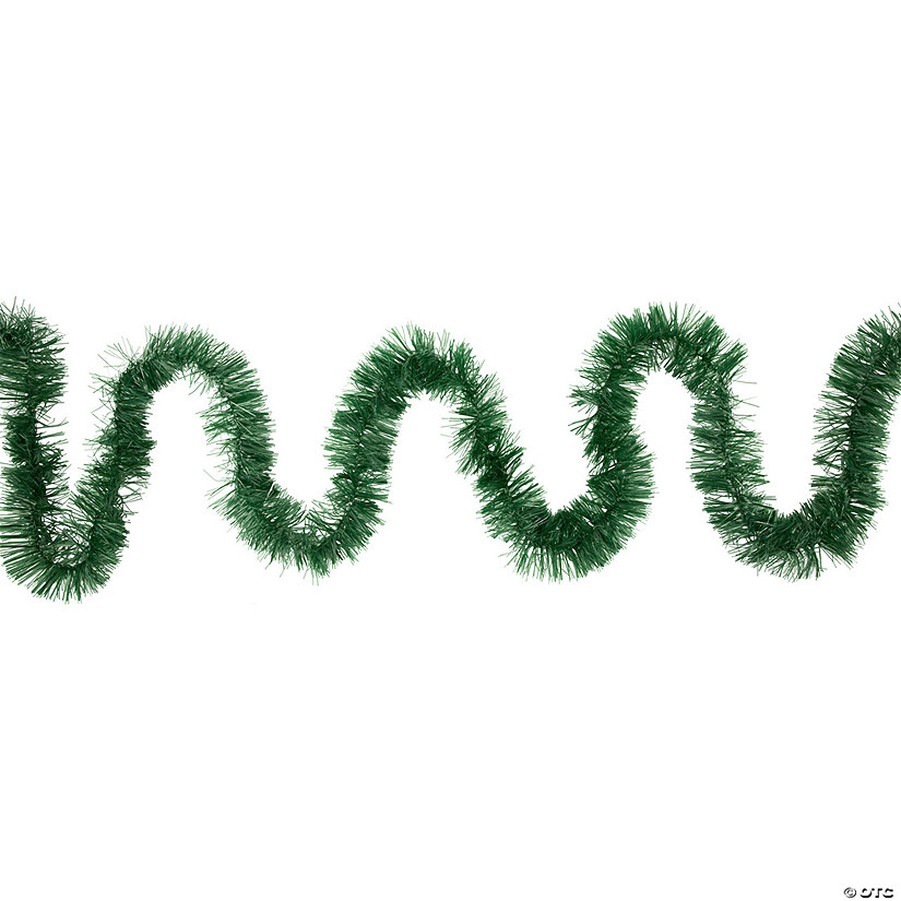 Northlight 50' x 2.75" Green Tinsel Artificial Christmas Garland - Unlit Image