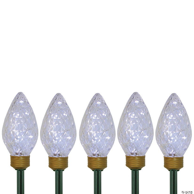 Northlight 5ct Lighted C9 LED Christmas Pathway Marker with Lawn