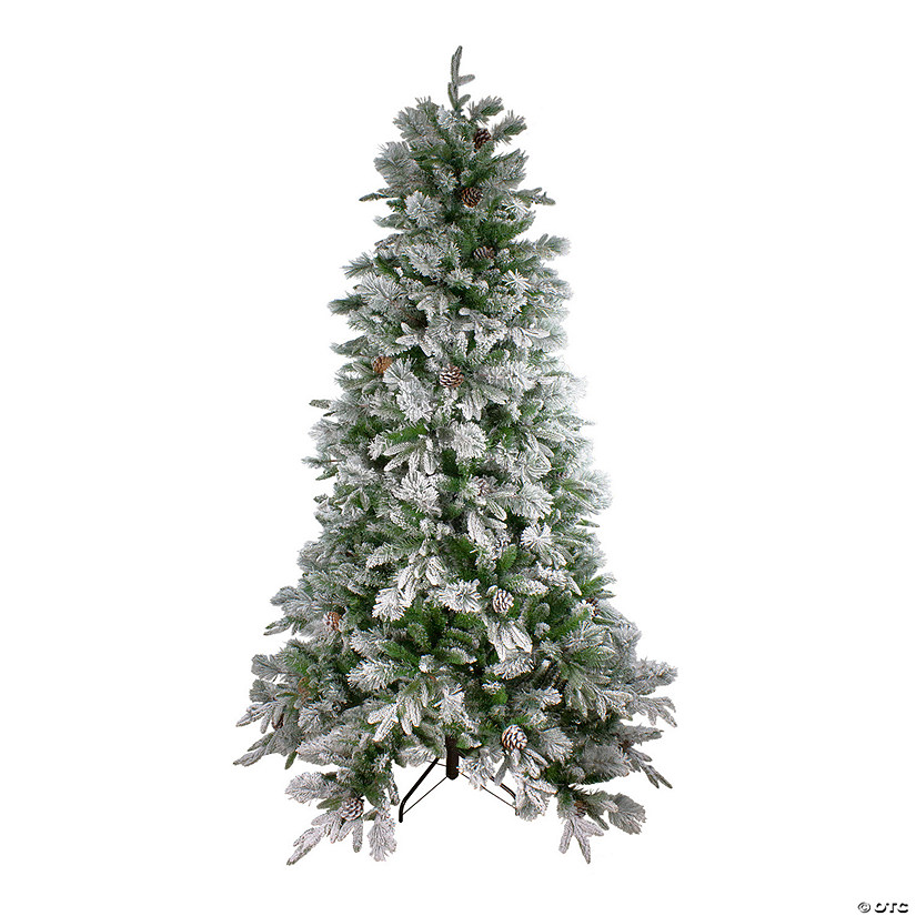 Northlight 6.5' Flocked Rosemary Emerald Angel Pine Artificial Christmas Tree - Unlit Image