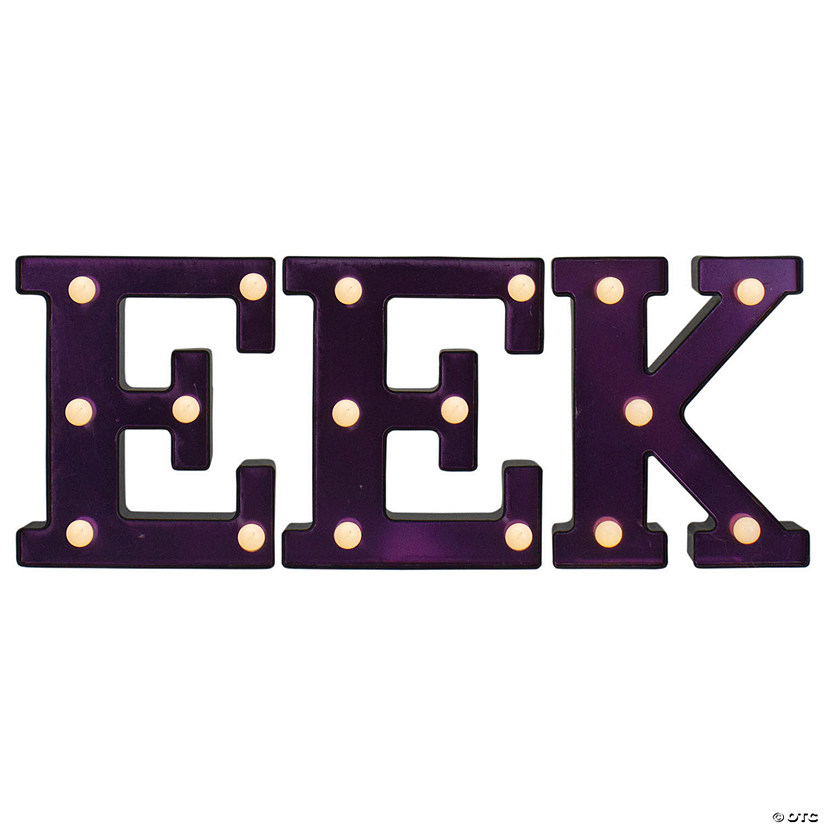 Northlight 6.5" LED Black and Purple EEK Halloween Marquee Sign Image