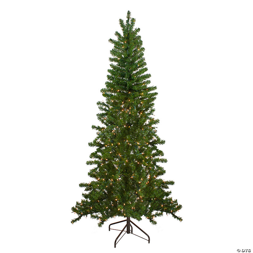 Northlight 6.5' Pre-Lit Canadian Pine Slim Artificial Christmas Wall Tree - Clear Lights Image